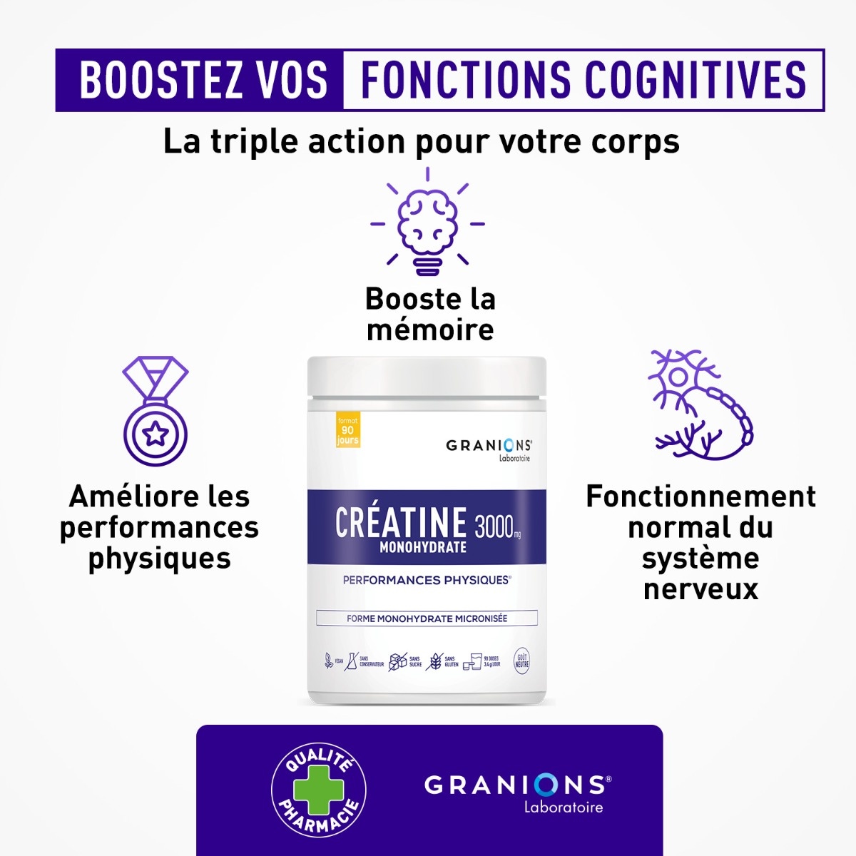 Créatine Monohydrate 3000 mg