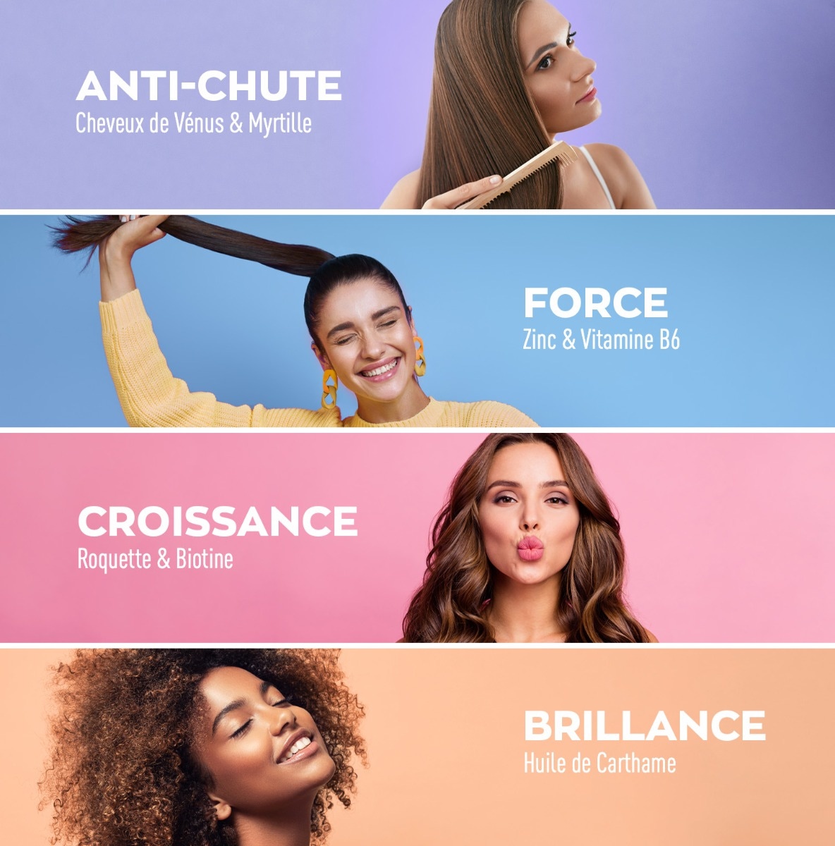 Pro Keracys Cheveux 4 en 1 - 2Mois + 1 Offert POINTS FORTS