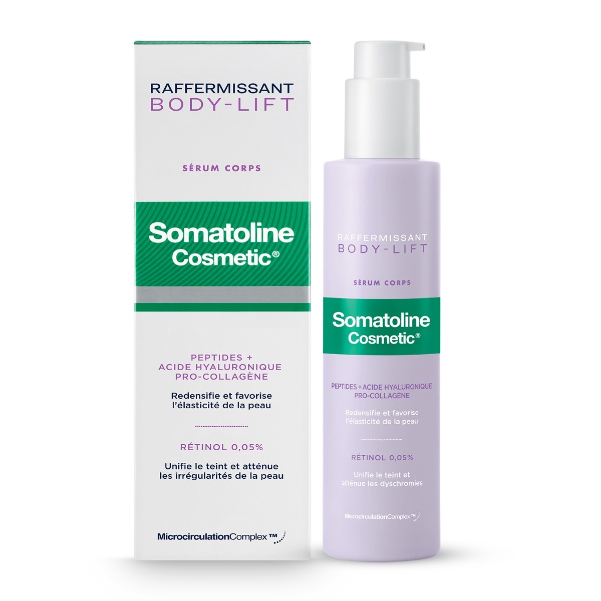 Étui du Sérum Corps Raffermissant Body-Lift Somatoline Cosmetic aux peptides et rétinol